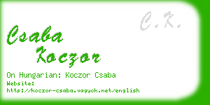 csaba koczor business card